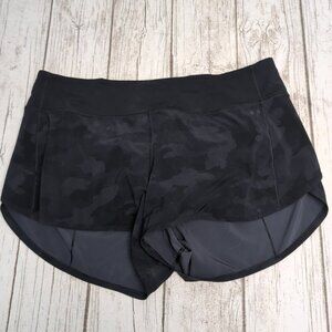Lululemon Speed Up Short Incognito Camo Grey Women Size 14 Tall